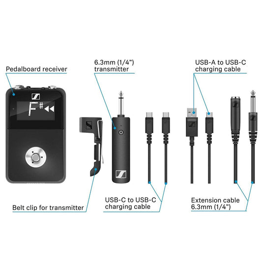 Sennheiser XSW-D PEDALBOARD SET, USB Microphone, 2.4 GHz License Free, Automatic Channel Allocation, Interference Management, Lightweight Plugs, 5 Hour Battery Life Instrument Pedal Board Set