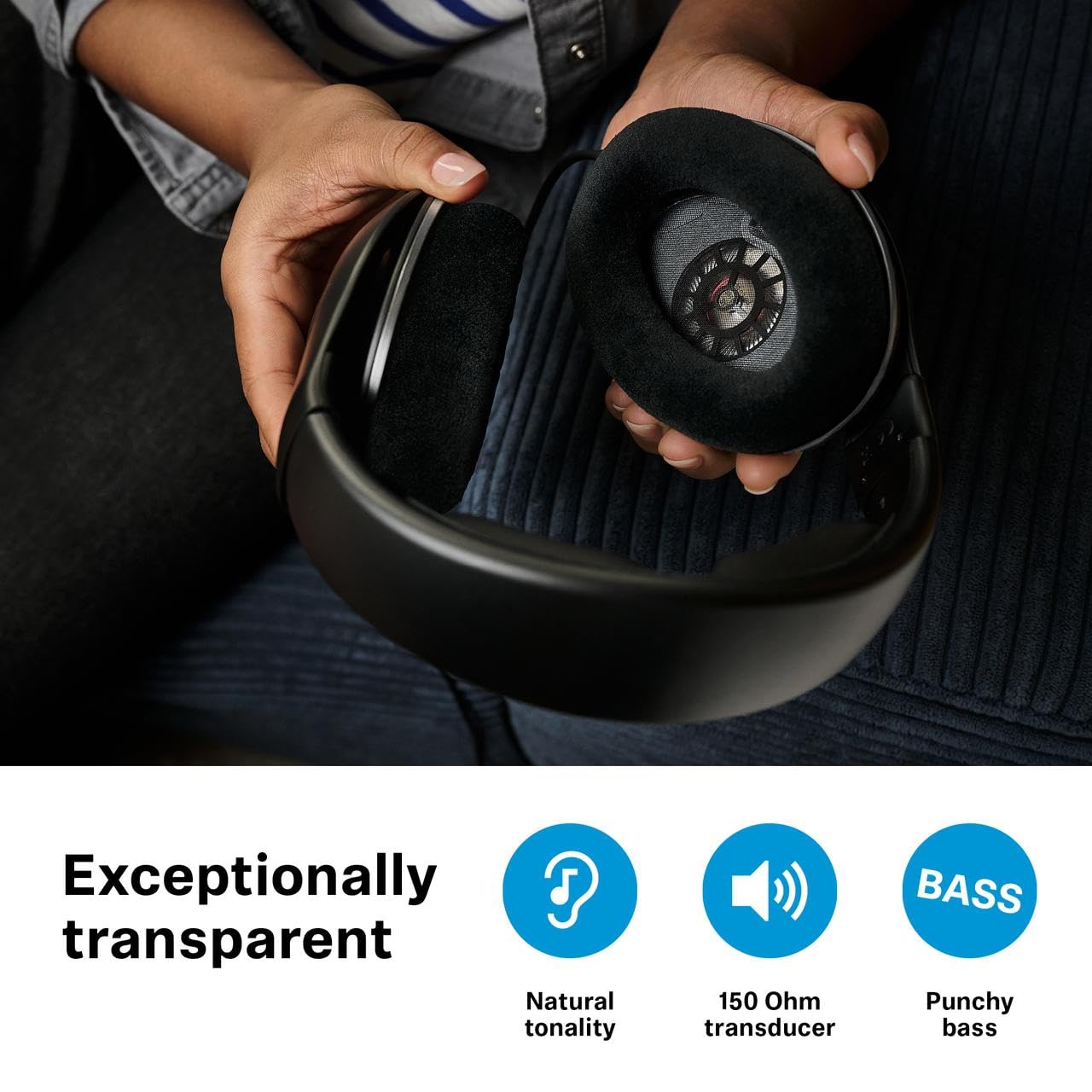 Sennheiser HD 550 Open-Back Audiophile Headphones - Lightweight Design, Best-in-Class Sound with Enhanced Bass and Treble, Gaming & Remote Work Ready, Compatible with 3.5mm and 6.35mm Audio Jacks