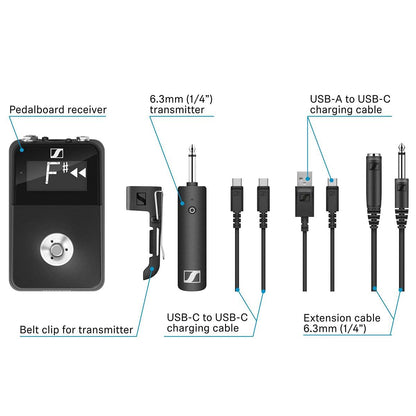 Sennheiser XSW-D PEDALBOARD SET, USB Microphone, 2.4 GHz License Free, Automatic Channel Allocation, Interference Management, Lightweight Plugs, 5 Hour Battery Life Instrument Pedal Board Set