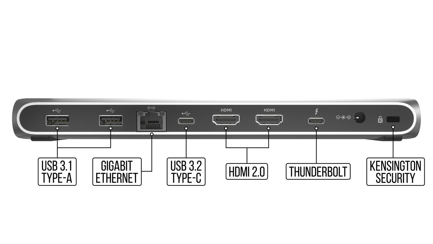 Corsair TBT100 Thunderbolt 3 Dock – 85W Charging, Dual 4k 60Hz Support, 2X HDMI, 40Gb/s,USB-C Gen 2 (15W) x2, USB-A 3.1 (7.5W) x2, Gigabit Ethernet – for Mac and PC laptops (CU-9000001-NA) Thunderbolt 3 (2x HDMI)