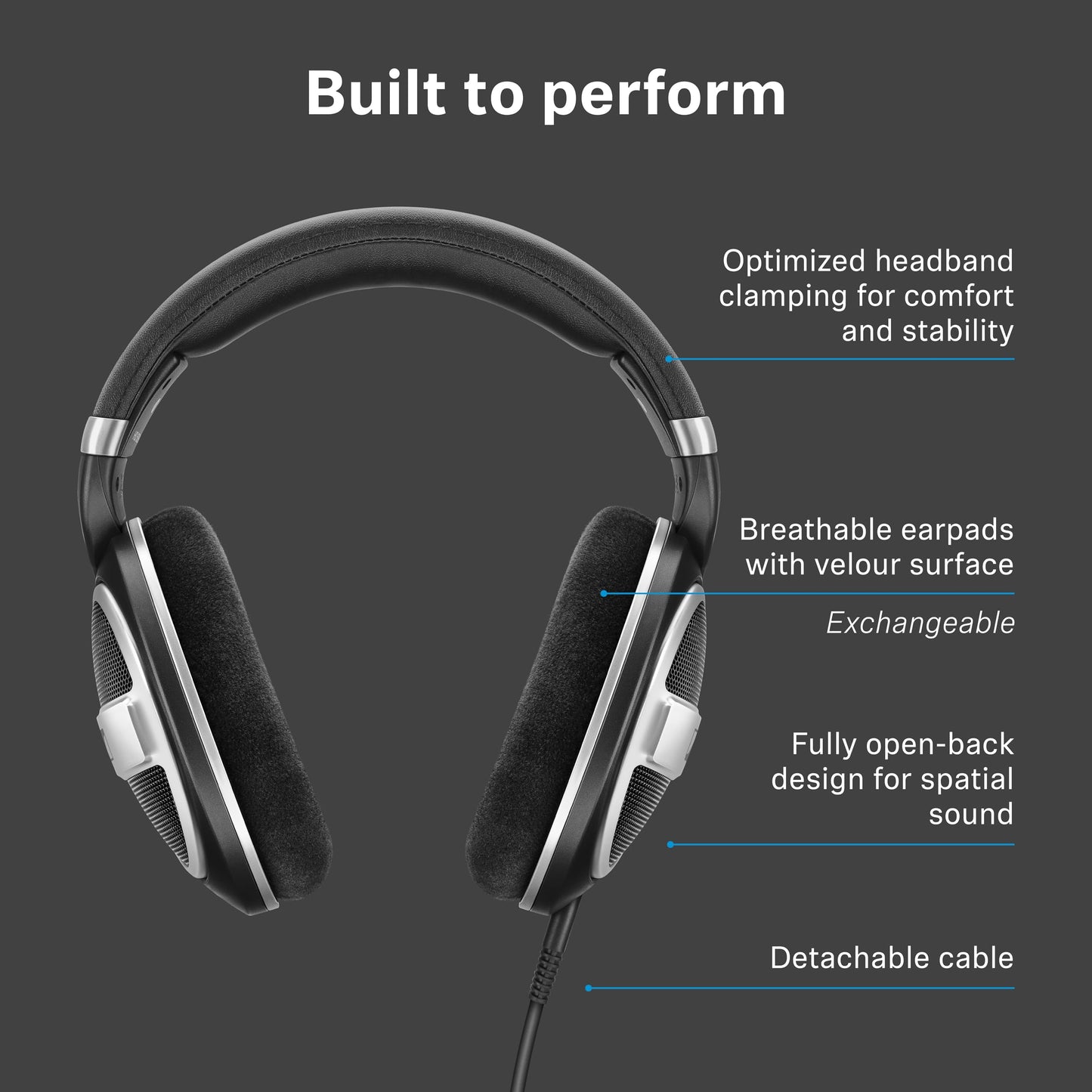 Sennheiser HD 599 SE Open-Back Headphones, Premium Design, Natural Balanced Audio, Comfortable Fit, Wired Headphones for Music, Gaming, School, Work, Black