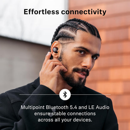 Sennheiser Momentum True Wireless 4 Smart Earbuds, Bluetooth 5.4, Crystal-Clear Sound, Noise Cancelling Earbuds, Comfortable Design, Up to 30HR Playtime, Adaptive ANC, LE Audio, Auracast – White White Silver