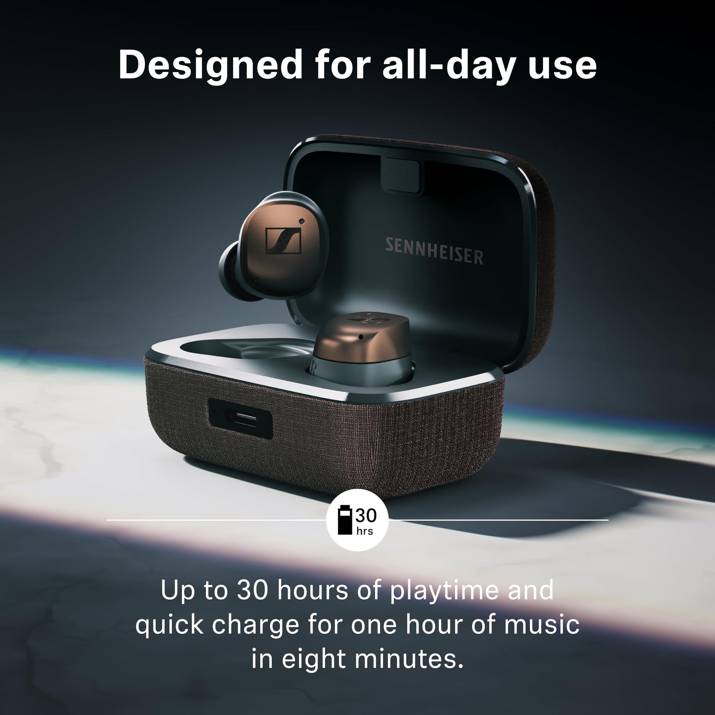 Sennheiser Momentum True Wireless 4 Smart Earbuds, Bluetooth 5.4, Crystal-Clear Sound, Noise Cancelling Earbuds, Comfortable Design, Up to 30HR Playtime, Adaptive ANC, LE Audio, Auracast – White White Silver