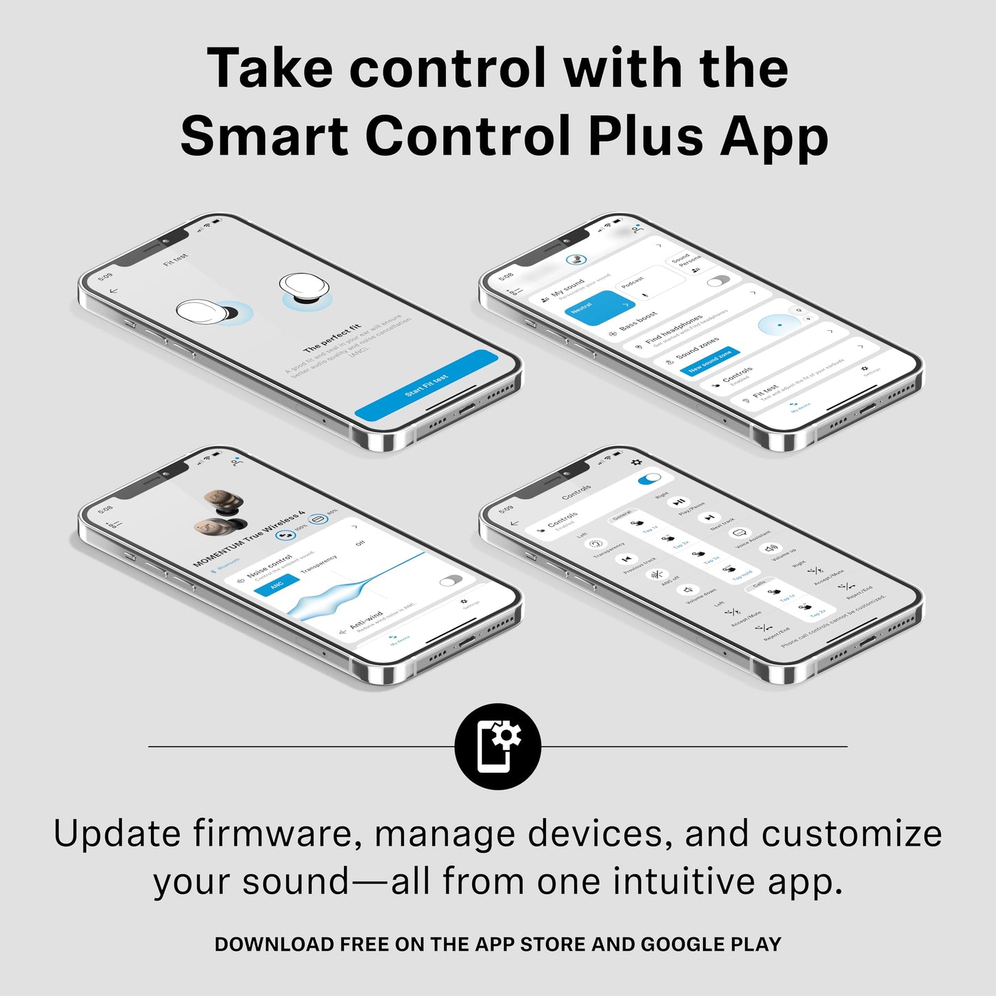 Sennheiser Momentum True Wireless 4 Smart Earbuds, Bluetooth 5.4, Crystal-Clear Sound, Noise Cancelling Earbuds, Comfortable Design, Up to 30HR Playtime, Adaptive ANC, LE Audio, Auracast – White White Silver