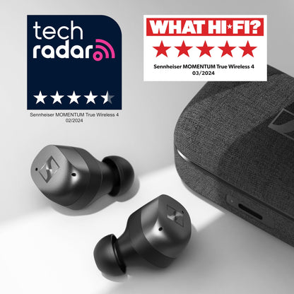 Sennheiser Momentum True Wireless 4 Smart Earbuds, Bluetooth 5.4, Crystal-Clear Sound, Noise Cancelling Earbuds, Comfortable Design, Up to 30HR Playtime, Adaptive ANC, LE Audio, Auracast – Black Black Copper